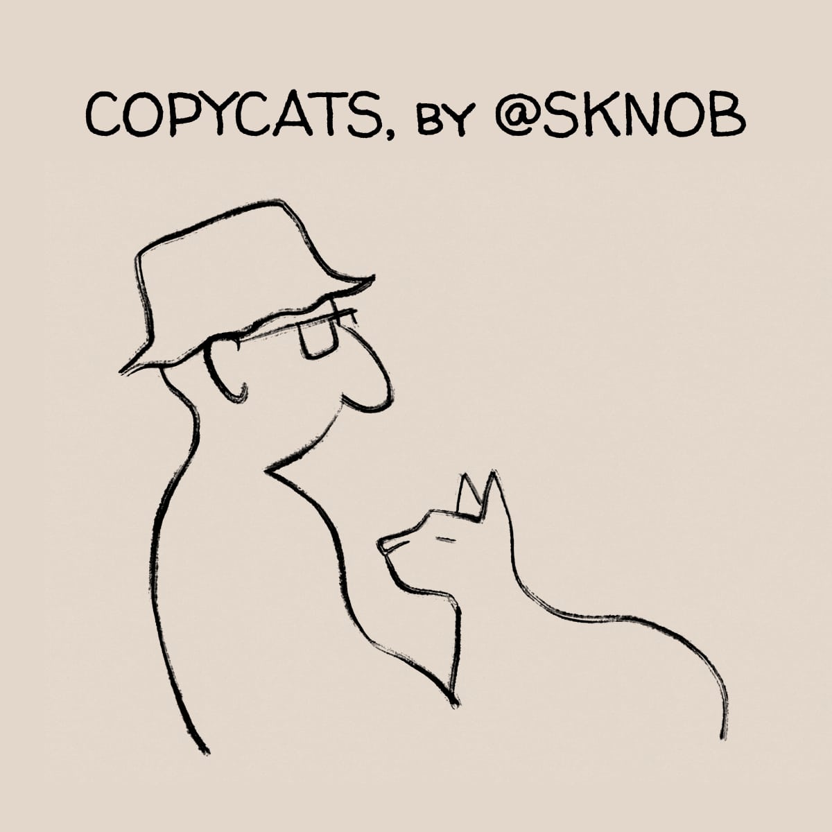 Logo de COPYCATS, dessiné au pastel gras.